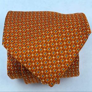 BROOKS BROTHERS NWT Orange Blue & White Men's 100% Silk Neck Tie America Made US